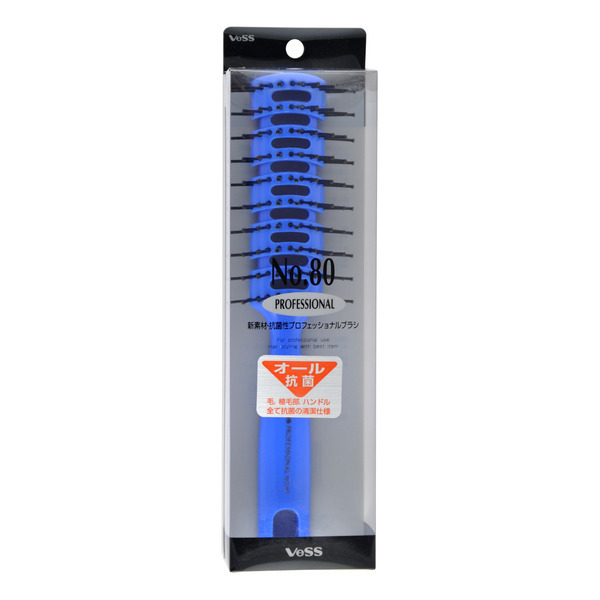 Профессиональная расческа для укладки волос с антибактериальным эффектом (цвет ручки синий), Vess