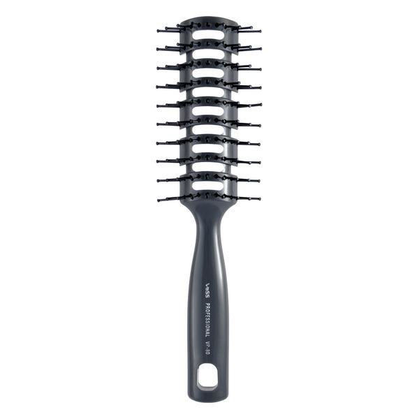 Профессиональная расческа для укладки волос с антибактериальным эффектом (цвет ручки серый), Vess