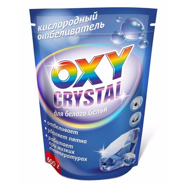 Кислородный отбеливатель для белого белья Oxy Crystal, Selena 600 г (мягкая упаковка)
