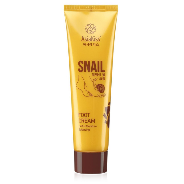 Крем для ног с экстрактом слизи улитки Snail, Asia Kiss 100 мл