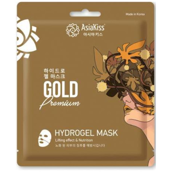 Гидрогелевая маска для лица с золотом Hydrogel Mask Gold Premium, Asia Kiss 25 г