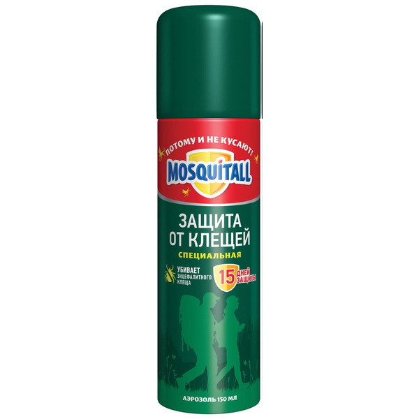 Аэрозоль от клещей 15 дней защиты, Mosquitall 150 мл