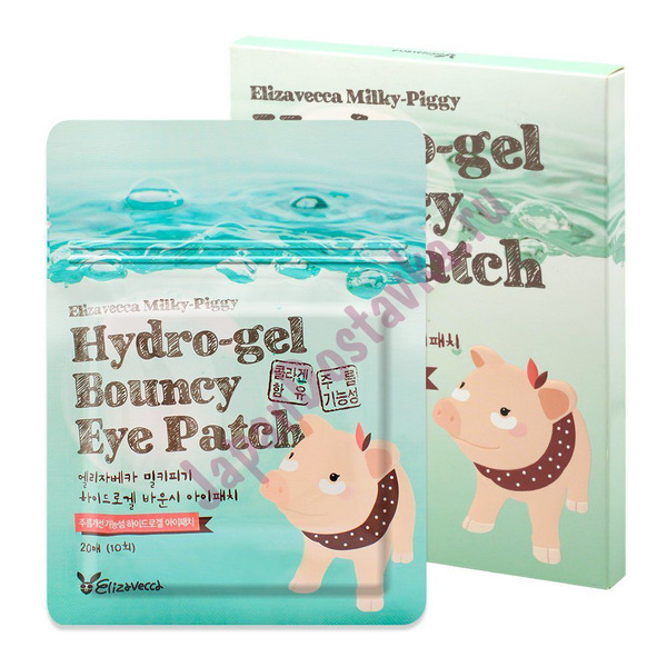Набор патчей для кожи вокруг глаз с жемчугом и гиалуроновой кислотой Hydro-gel Bouncy Eye Patch, ELIZAVECCA 20 шт.