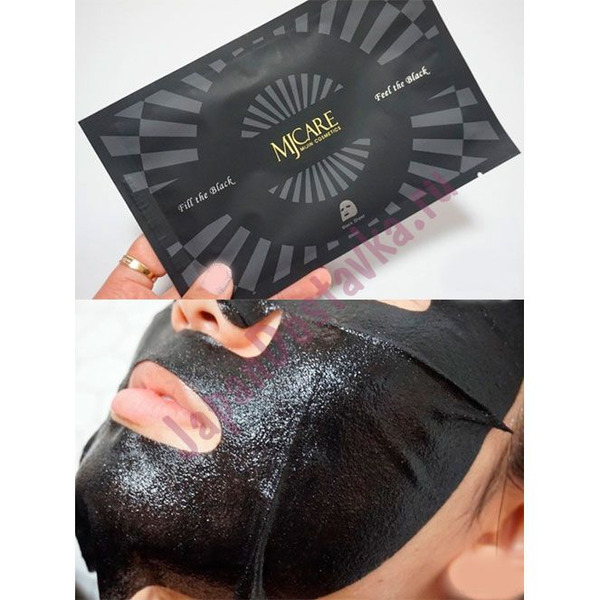 Маска для лица очищающая с древесным углем Premium Charcoal Вlack Mask, MIJIN 25 мл