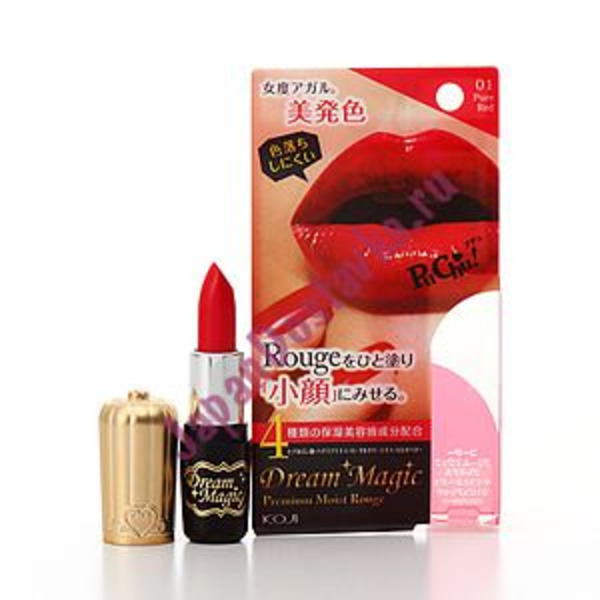 Увлажняющая губная помада Dream Magic Premium Moist Rouge тон 01 (насыщенный красный), KOJI HONPO