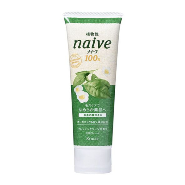 Пенка для умывания с экстрактом листьев зеленого чая для проблемой кожи Naive, KRACIE 110 г