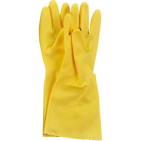 Утолщенные хозяйственные перчатки из льна и хлопка (желтые, размер L), TOWA  1 пара