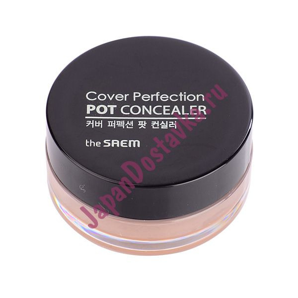 Консилер-корректор Cover Perfection Pot Concealer, тон № 01 Clear Beige (бежевый), THE SAEM   4 г