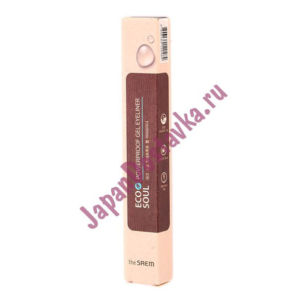Карандаш для глаз водостойкий гелевый 13 Eco Soul Waterproof Gel eyeliner 13 Dark Coffee Brown, SAEM