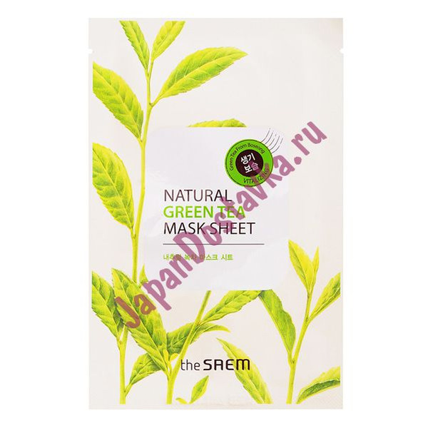 Маска тканевая с экстрактом зеленого чая Natural Green Tea Mask Sheet, SAEM 21 мл