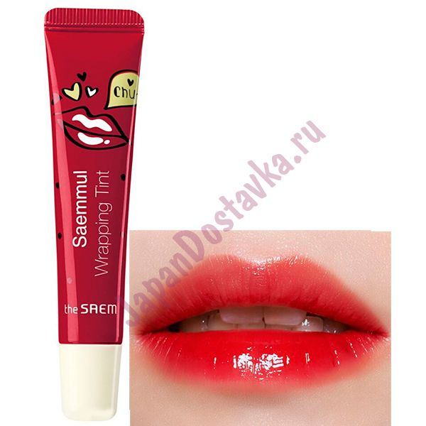 Тинт для губ Saemmul Wrapping Tint RD02 Real Red (красный), SAEM 15 г