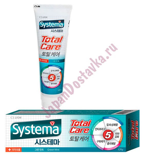 Зубная паста  для полной защиты Systema (аромат зеленой мяты), CJ LION 120 г
