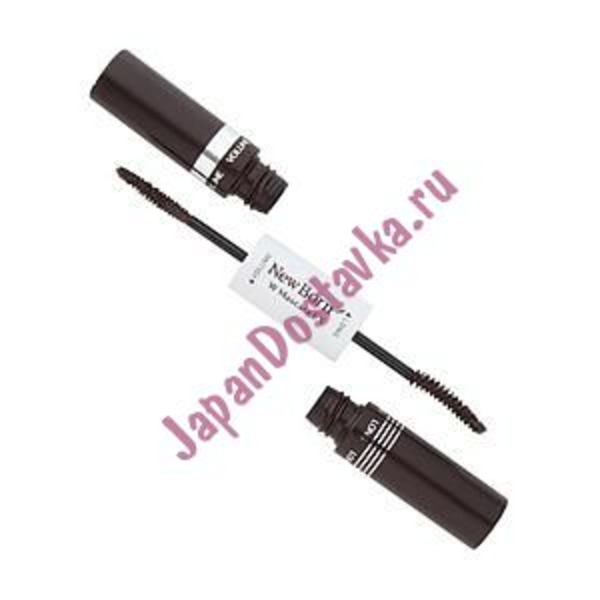 Двухсторонняя темно-коричневая тушь для ресниц New Born W Mascara EX 02 (удлинение + объем), SANA Японоя 12 г