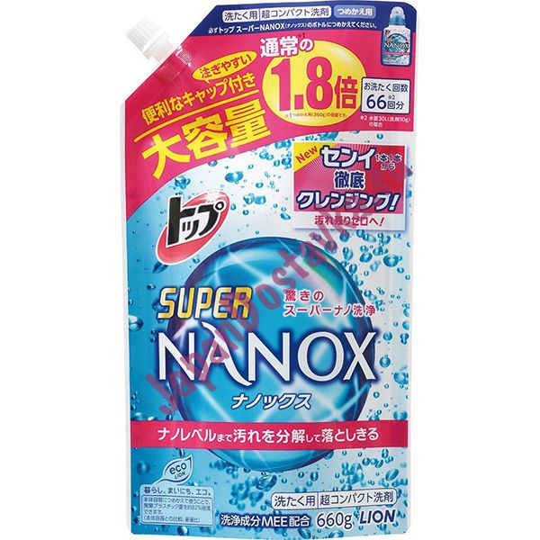 Жидкое средство для стирки Top Super NANOX, LION  660 г (запаска)