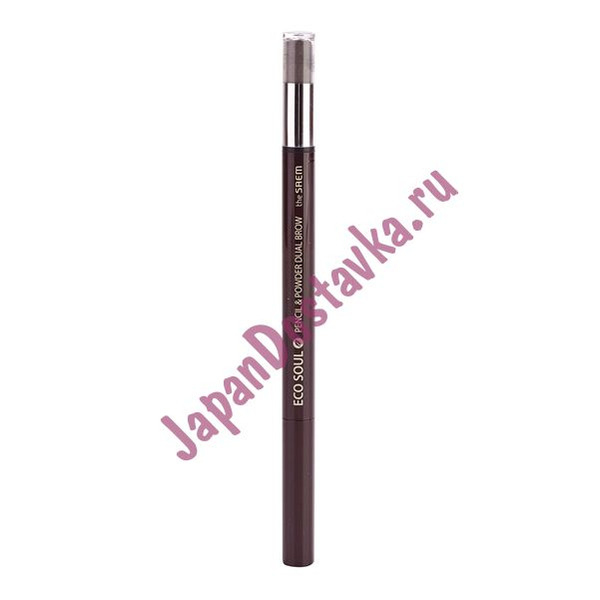 Карандаш-пудра для бровей Eco Soul Pencil & Powder Dual Brow оттенок 03 Black gray, SAEM   0,5 г/ 0,3 г