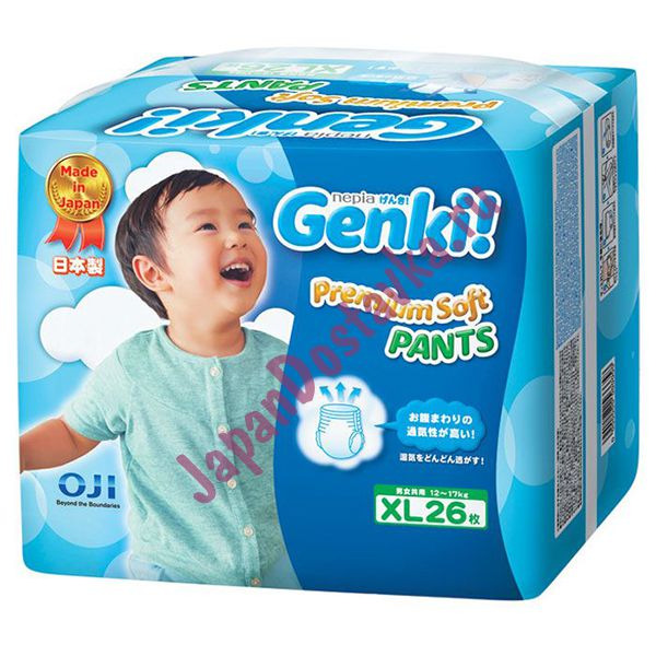 Трусики для мальчиков и девочек Genki (р-р XL, 12-17 кг), NEPIA 26 шт.