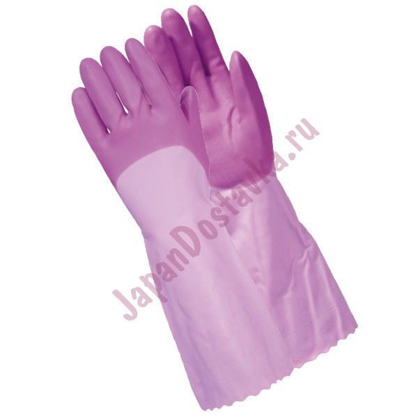 Утолщенные виниловые перчатки Family с внутренним покрытием, лавандовые, размер L, ST  1 пара