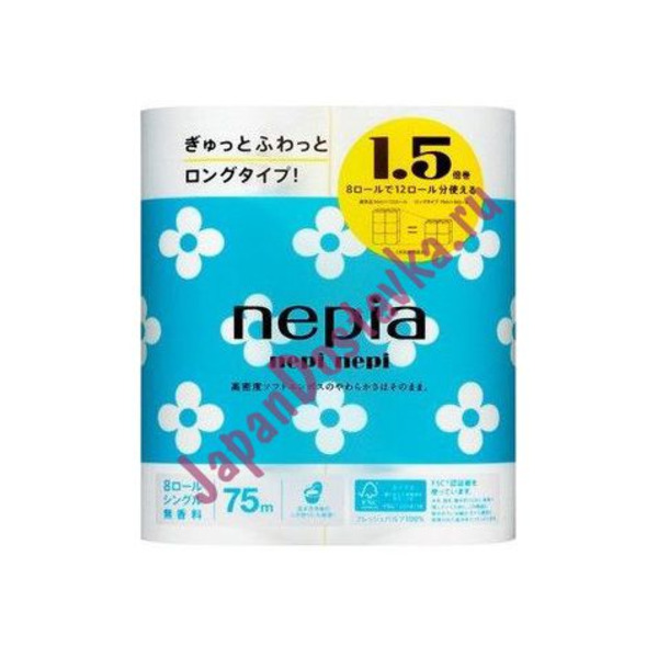 Однослойная туалетная бумага Nepi Nepi, NEPIA  75 м х 8