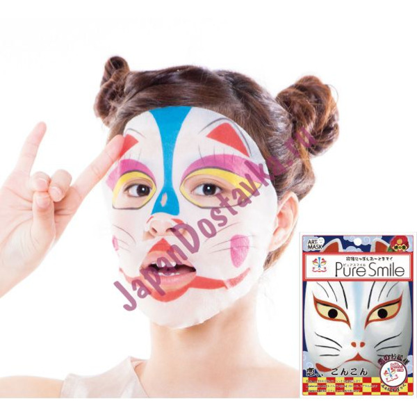 Питательная маска для лица Pure Smile Art Inari Fox Face, с рисунком (лисица), SUN SMILE  27 мл