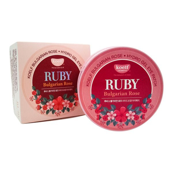 Патчи для глаз гидрогелевые с маслом болгарской розы Koelf Ruby & Bulgarian Rose Eye Patch, PETITFEE 60 шт