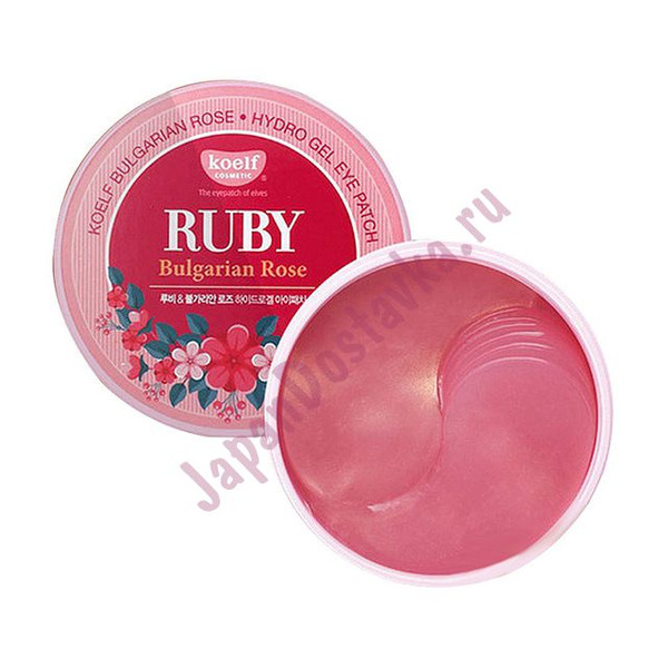 Патчи для глаз гидрогелевые с маслом болгарской розы Koelf Ruby & Bulgarian Rose Eye Patch, PETITFEE 60 шт