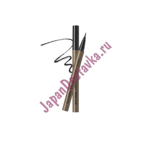 Кисть-лайнер для глаз Eco Soul Long Stay Brush Liner, оттенок 01 Black (черный), THE SAEM   10 г
