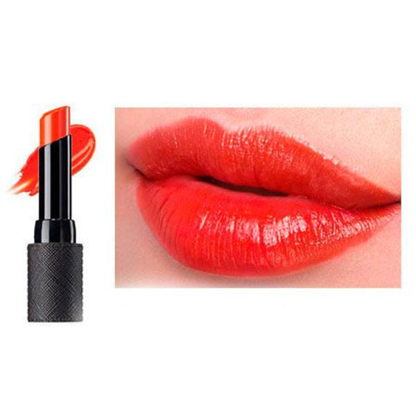 Кремовая помада для губ Kissholic Lipstick M, оттенок OR01 Burning Juice (томатный сок), THE SAEM   4,1 г