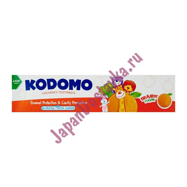 Детская зубная паста Kodomo со вкусом апельсина (6 мес+), LION   80 г
