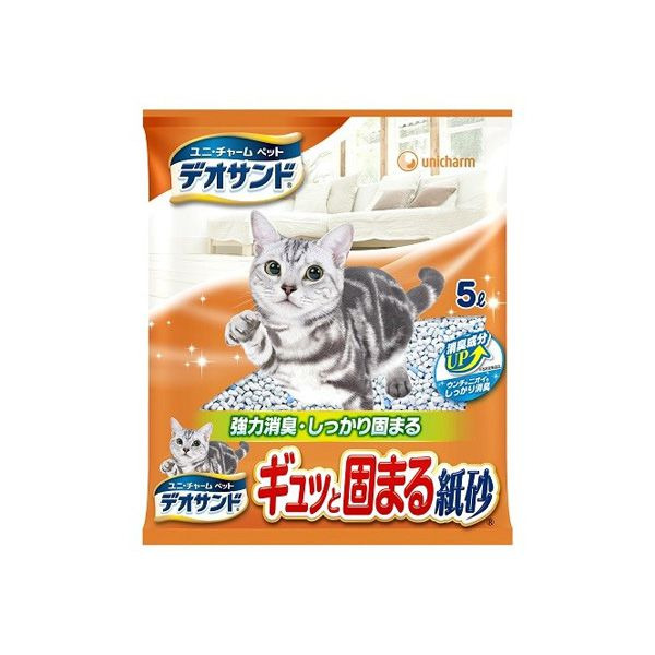 Наполнитель бумажный для кошачьего туалета с дезодорирующими компонентами, UNICHARM 5 л