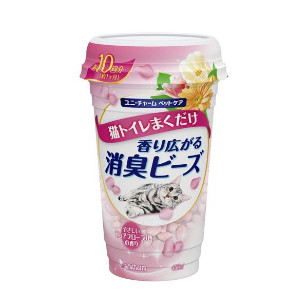 Шарики дезодорирующие для кошачьего туалета с цветочным запахом, UNICHARM 450 мл