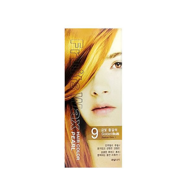 Краска для волос на фруктовой основе Fruits Wax Pearl Hair Color, оттенок 09 Golden Blonde, WELCOS   60 мл/60 г