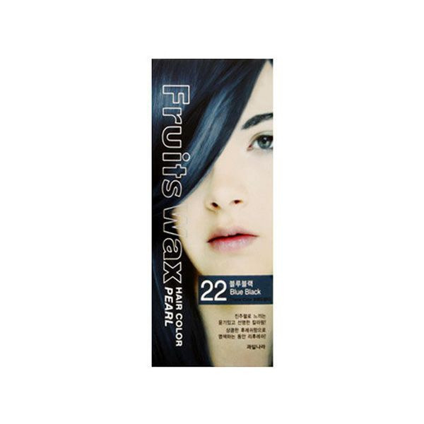 Краска для волос на фруктовой основе Fruits Wax Pearl Hair Color, оттенок 22 Blue Black, WELCOS   60 мл/60 г