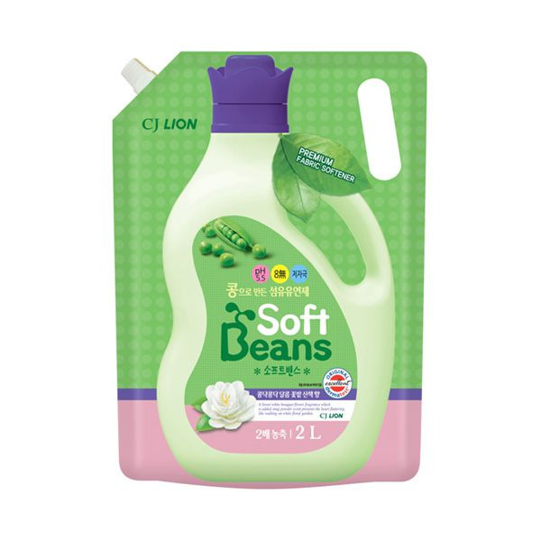 Кондиционер для белья Soft Beans на основе экстракта зеленого гороха, CJ Lion мягкая упаковка, 30 мл (пробник)