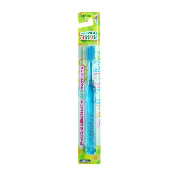 Зубная щетка средней жёсткости для детей от 3-х лет с прямым срезом ворса и пластмассовой ручкой, EBISU