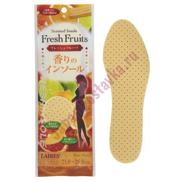 Женские дышащие стельки с ароматом фруктов, FUDO KAGAKU (21-26 см) 1 пара