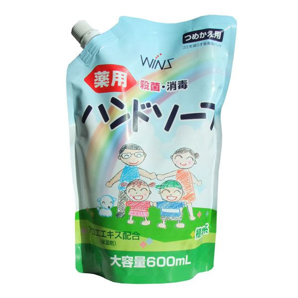 Жидкое мыло для рук с восстанавливающим эффектом и экстрактом алоэ Wins, Nihon Sekken  (мягкая экономичная упаковка) 600 мл