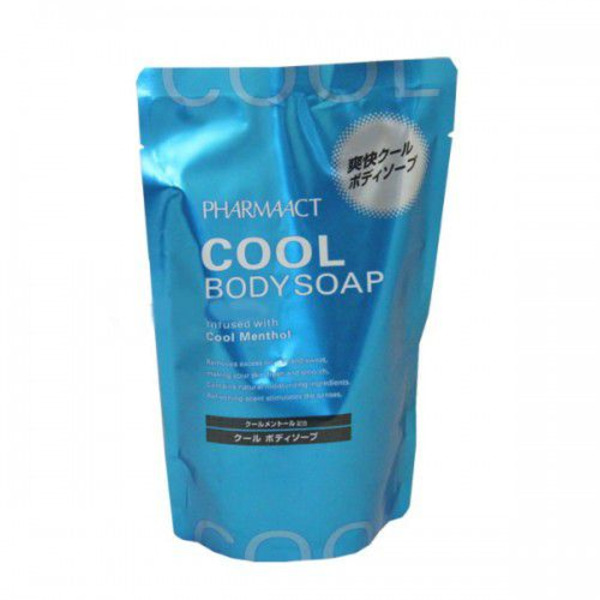 Охлаждающий гель для душа для мужчин Pharmaact Cool Body Soap с ментолом, KUMANO  400 мл (запасной блок)