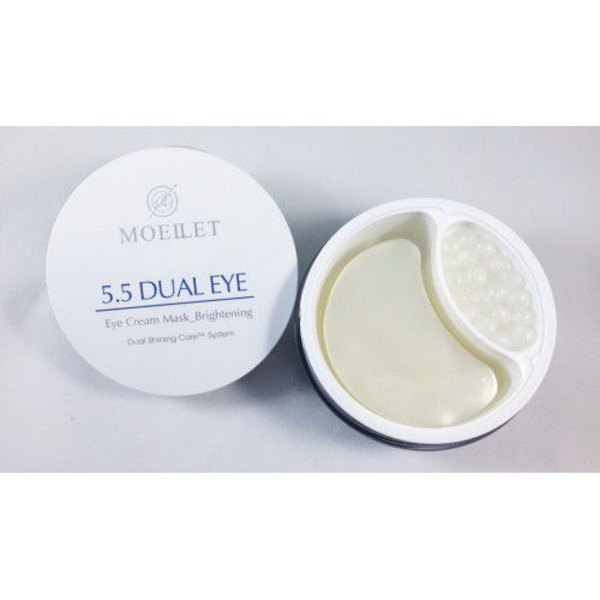 Двухэтапные гидрогелевые маски-патчи Moellet 5.5 Dual Eye Cream Mask Brightening, 15 пар + 30 жемчужин, MISOLI   1 упак