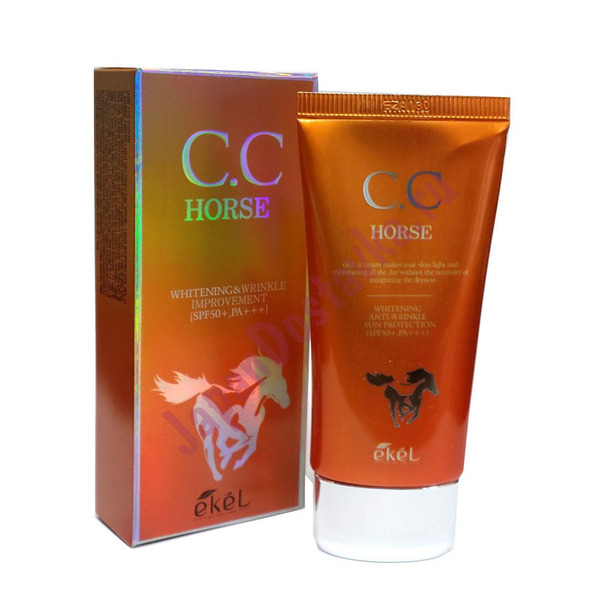 CC-крем для лица с лошадиным маслом CC Horse Whitening Anti-Wrinkle Sun Protection SPF50+/PA+++, EKEL   50 мл