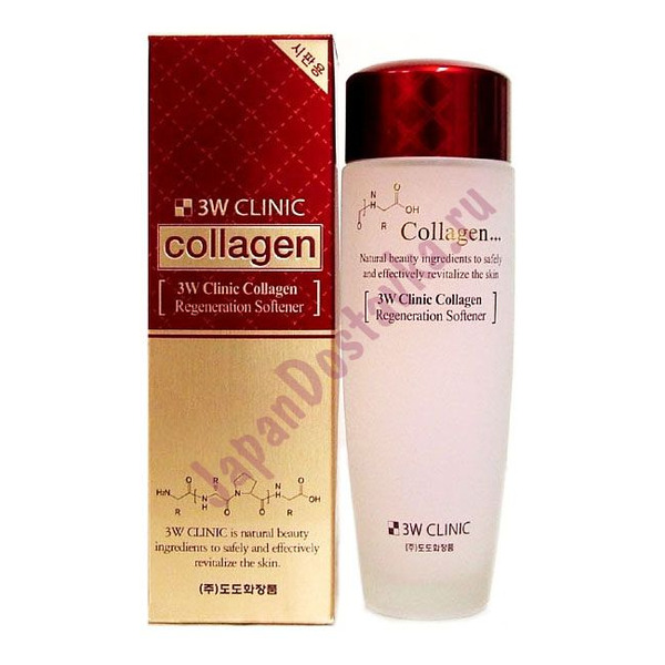 Регенерирующий тоник для лица с коллагеном Collagen Regeneration Softener, 3W CLINIC   150 мл