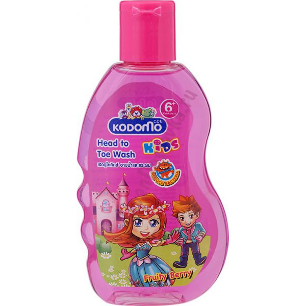 Шампунь для кожи и волос ребенка От Макушки до Пяточек Kodomo Head to Toe Wash Fruity Berry, с фруктово-ягодным ароматом, CJ LION  200 мл