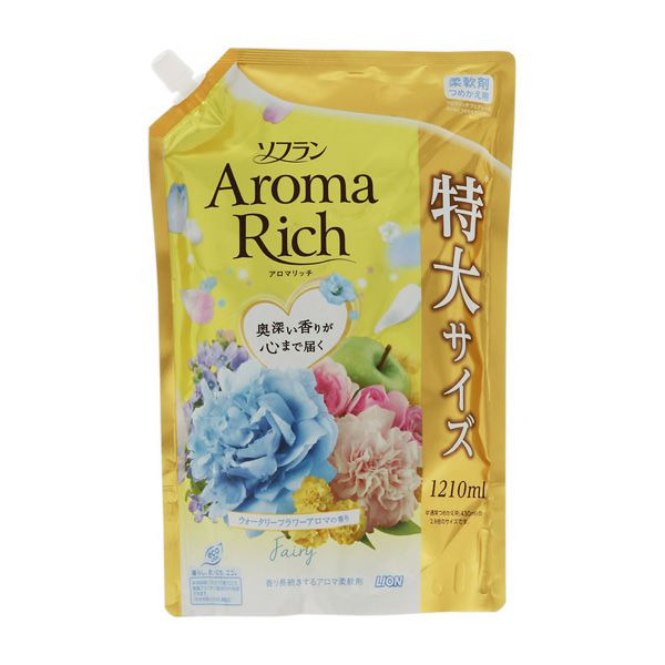 Кондиционер для белья Fairy Aroma Rich с ароматом ландыша и фруктов, LION 1210 мл (мягкая упаковка)