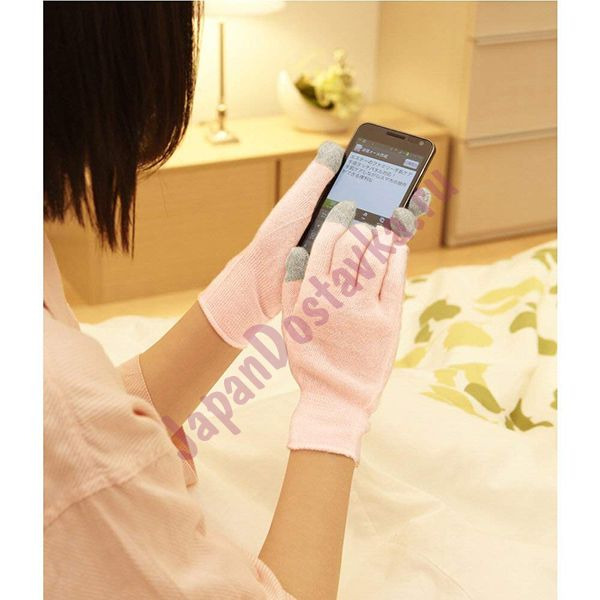 Перчатки из вискозы для сенсорных экранов (косметические для ухода за кожей рук) Family, ST  (нежно-розовый, размер универсальный - 23 см.) 1 пара