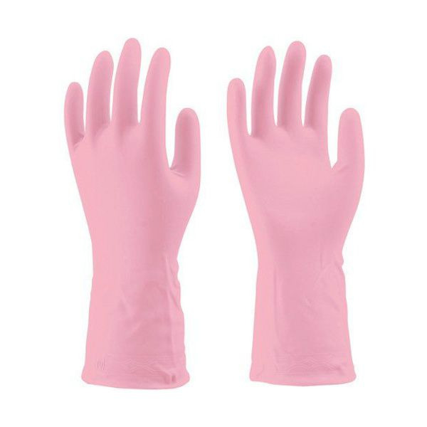 Виниловые перчатки без покрытия внутри, TOWA  (M, цвет розовый)