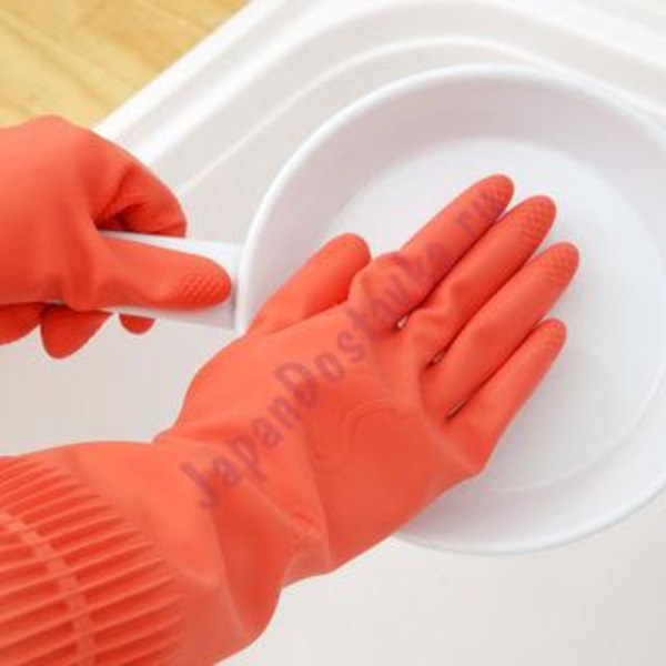 Уплотненные перчатки из натурального латекса (опудренные), CLEAN WRAP   (красные, размер ХL) 1 пара