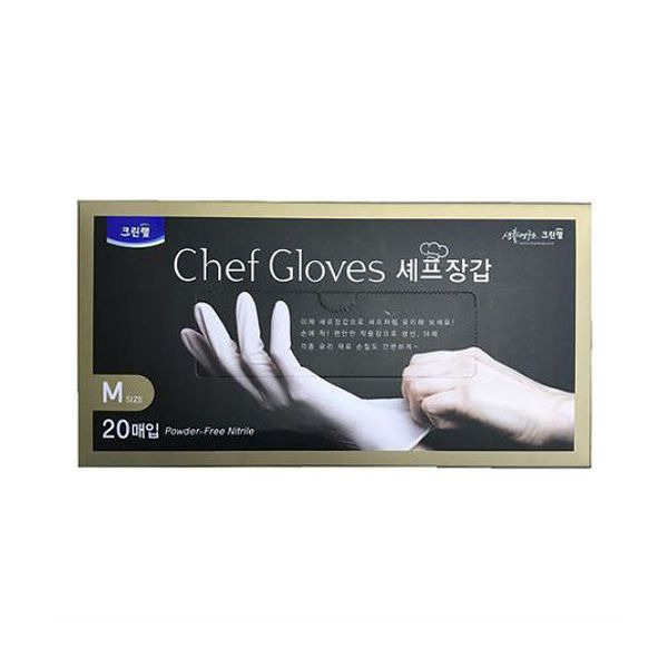 Перчатки для приготовления пищи (тонкие, неопудренные), CLEAN WRAP   (белые, размер М) 20 шт.