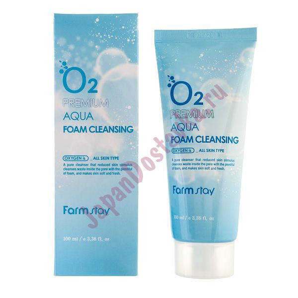 Пенка очищающая с кислородом O2 Premium Aqua Foam Cleansing, FARMSTAY   100 мл