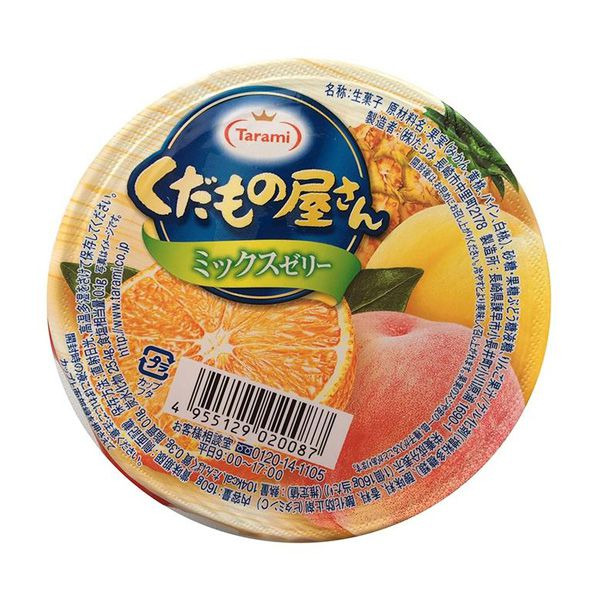Желе фруктовое с кусочками фруктов Микс (персик, ананас, мандарин), TARAMI 160 г