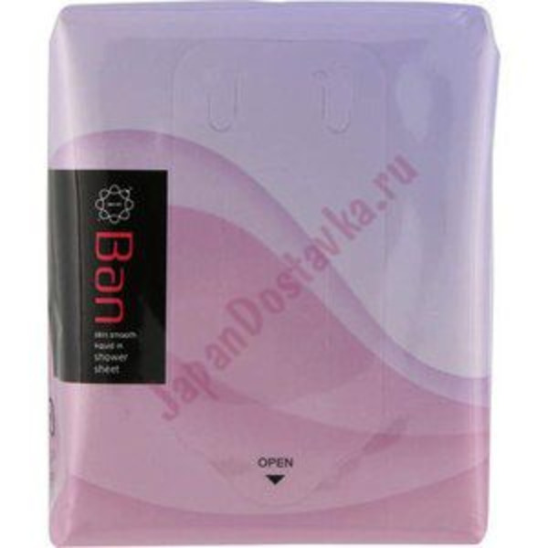 Ионный дезодорант-антиперспирант для тела в виде салфеток Ban Body Refresh Shower Sheets, аромат Ландыш, LION  упаковка  36 шт.