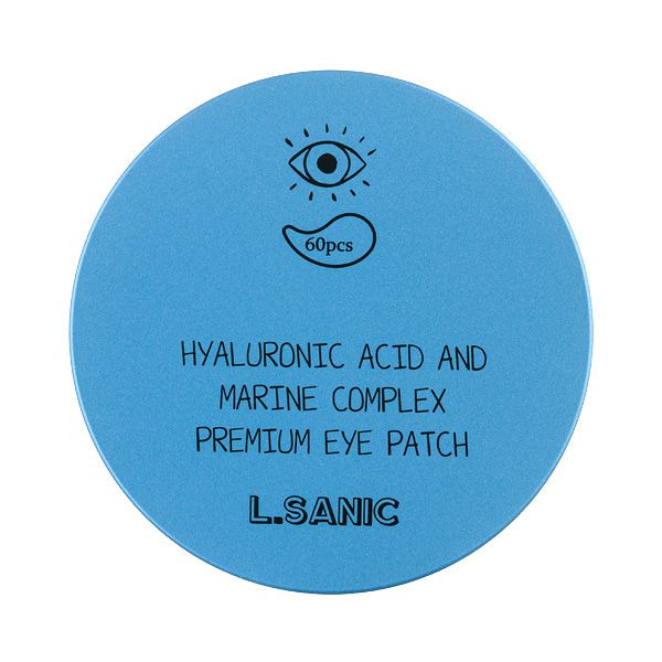 Гидрогелевые патчи для области вокруг глаз с гиалуроновой кислотой и экстрактом водорослей Hyaluronic Acid and Marine Complex Premium Eye Patch, L.SANIC 60 шт